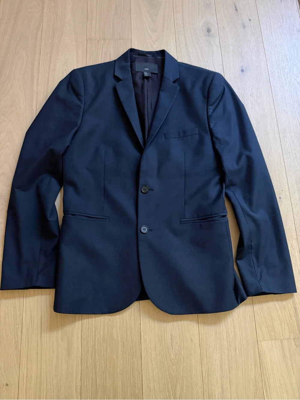 Classic Men's Dark Navy Slim Fit Two-Button Blazer